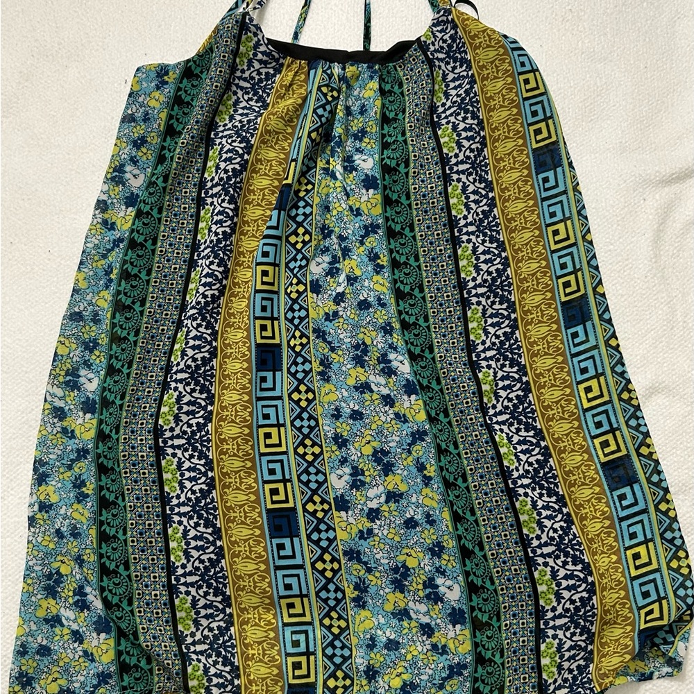 Floral and Geometric Patterned Dress